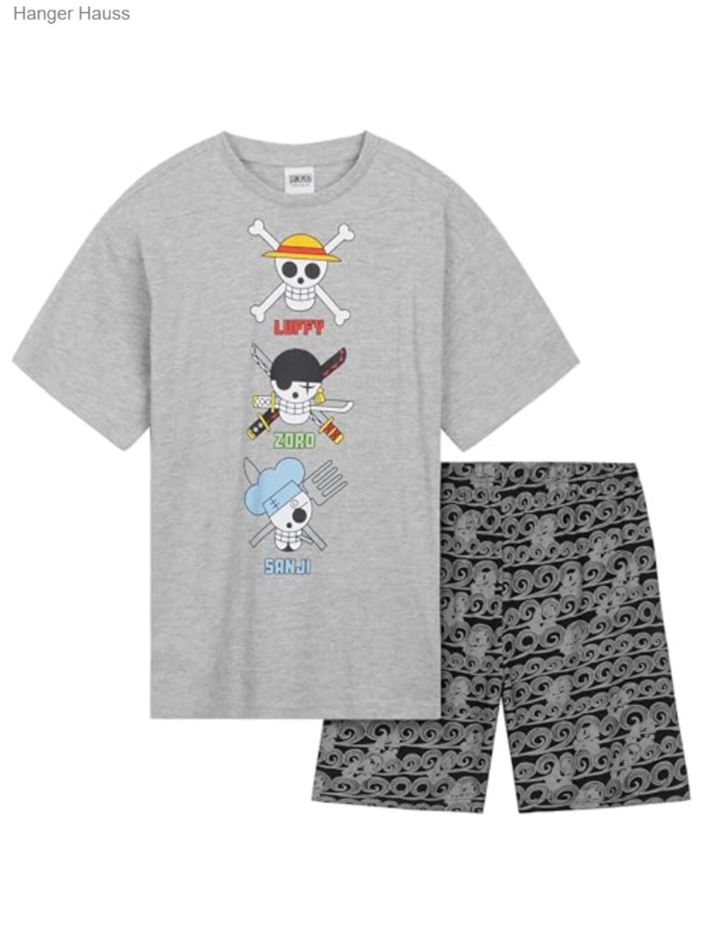 One Piece Pajama Set 2-Piece T-Shirt and Shorts Boys Summer PJs Loungewear